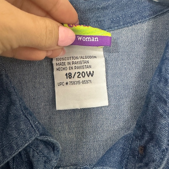 Y2K Scooby Doo Cartoon Network Denim Sleeveless Button Down Blouse Sz XXL - Picture 3 of 9